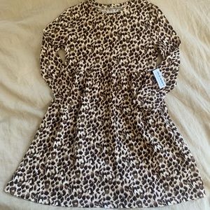 5T leaopard long sleeve dress